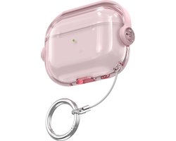 Ainy - PRO Case met sleutelhanger roze - Geschikt voor Apple Airpods Pro 2 / Pro 1 | case met keycord | schokbestendig | Uitsparing voor oplaadpoort & draadloos opladen ondersteund | cadeau voor haar