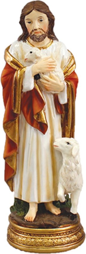 FADEDA Herder met schaap op schouder/hoogte: 11 cm/handbeschilderd/gedetailleerde kerststalfiguren - Kerstmis tafel decoratie kribbe accessoires FADEDA Herder met schaap op schouder/hoogte: 11 cm/handbeschilderd/gedetailleerde kerststalfiguren - Kerstmis tafel decoratie kribbe accessoires