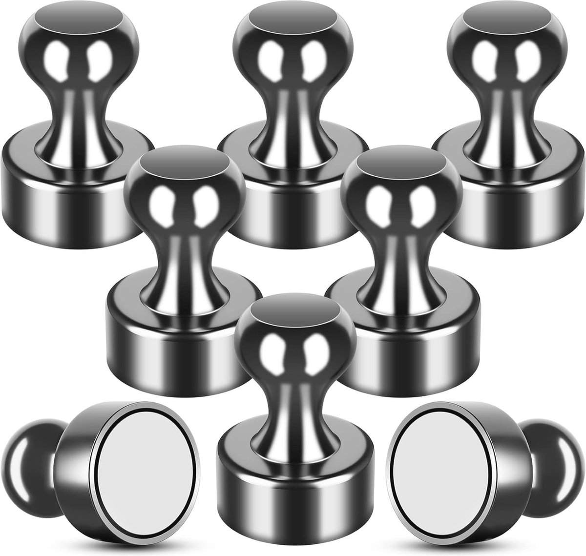 Extra sterke magneten voor magneetbord - 8 stuks - 12 mm x 16 mm - zwarte koelkastmagneten voor whiteboard en foto