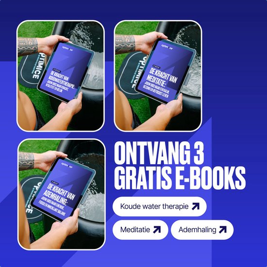 OPTIMICE IJsbad All in Pakket - Inclusief Koelelementen, E-Books (Koudwater Therapie, Meditatie, Ademhaling), Thermometer & Draagtas - Zitbad - Wim Hof - Ice Bath - Opvouwbaar en Inklapbaar