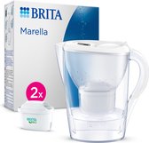 BRITA waterfilterkan Marella Cool white (2,4L) incl. 2x MAXTRA PRO All-in-1 filter die PFAS*, chloor en kalkaanslag vermindert - past in de koelkastdeur- met digitale vervangingsindicator