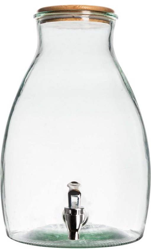 Point-Virgule fles uit gerecycleerd glas met kurkdop riviergroen 900ml