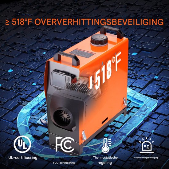 Diesel Kachel Deluxe - Met Bluetooth en LCD Scherm - Timerfunctie - Afstandsbediening - Oranje van Diesel — afbeelding 3