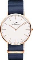 Daniel Wellington Classic Bayswater DW00100275 - Horloge - NATO - Blauw - ø40mm