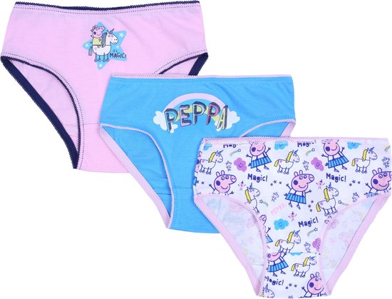 3x Culottes fille roses et bleues - Peppa Pig