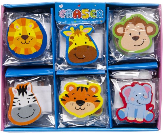 30 Pack Potlood Gummen Willekeurig Collectible Dier Gummen Nieuwigheid Realistische Puzzel Gummen Voor Party Favors Games Prijzen Carnavals School Supplies