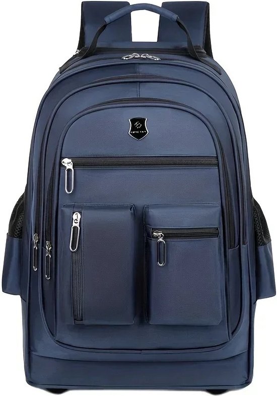 FIBILA Rugzak - Rugtas - Reisrugzak - Handbagage Rugzak - Rugtas Met Wielen - Handbagage Trolley - Multifunctionele Rugtas - Blauw