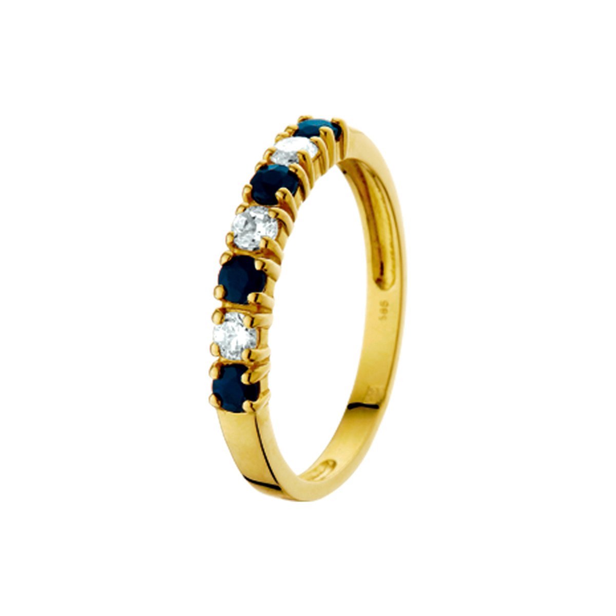 ring saffier en zirkonia 14K geelgoud 4015593