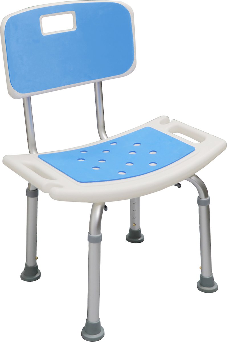 Aidapt Douchestoel met gevoerde zitting en rugleuning - Blauw/Wit
