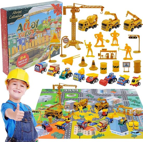 Adventskalender-Adventskalender 2025-Kinderspeelgoed -Kinderspeelgoed 2 3 4 5 6 7 jaar oud-2-7 jarige jongens Kinderspellen met speelgoedauto's-2025 Kinderauto Kerstcadeau Jongen Meisje Speelgoed 2-7 jaar oud Cadeaus