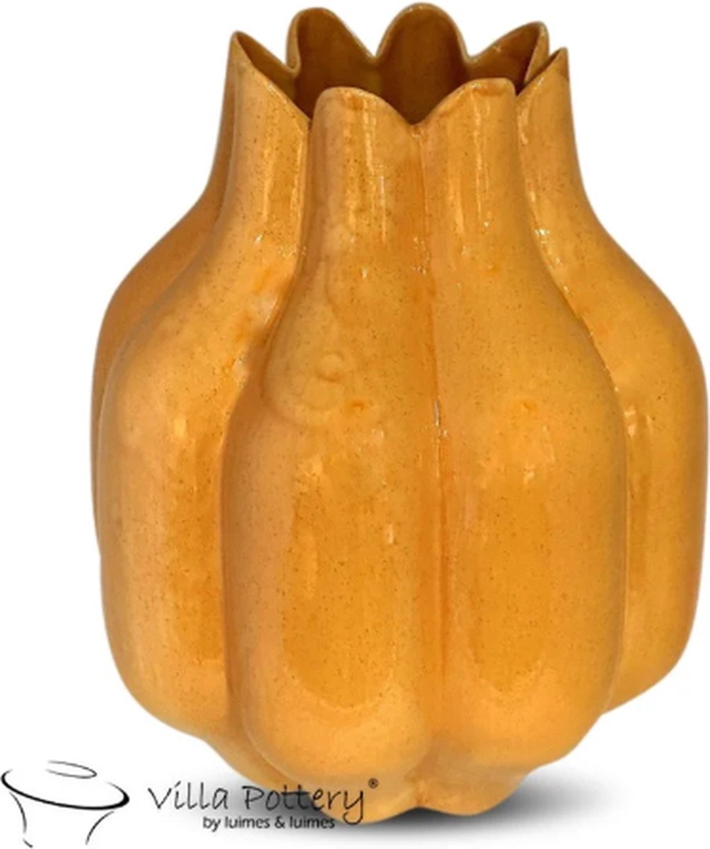 Irishflowers Vaas - Villa Pottery - Decoratie - Woondecoratie - Keramiek - Flowerpower 1 Yellow Reactive Geel