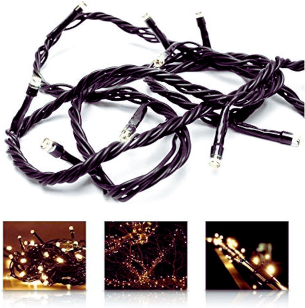 Led-Lichtketting Warmwit 80m Lang - 1000 LED's Met 3m Voedingskabel - Spatwaterdichte Sfeerverlichting Voor Binnen En Buiten - Kerstmis, Feest, Woonkamer, Tuin, Terras