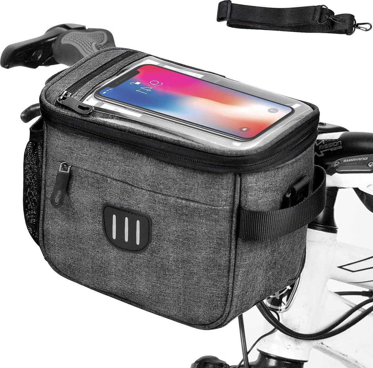 fietstas + bagagedrager - fietstas - 5 l - 22L x 15B x 17H centimeter - grijs