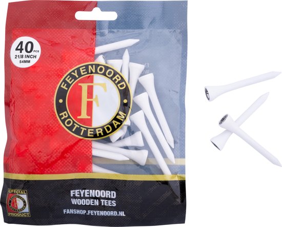 Golfpresentjes- - Feyenoord Golfcadeau gifset - Feyenoord Golfballen en Golftees - 2 Feyenoord Golfballen-Cadeauset incl 1 ball marker-35 houten Feyenoord Tees met logo - Feyenoordfan -golfballen + Feyenoord Golftees -Golfcadeau-Golfgadget-Golftees — afbeelding 2