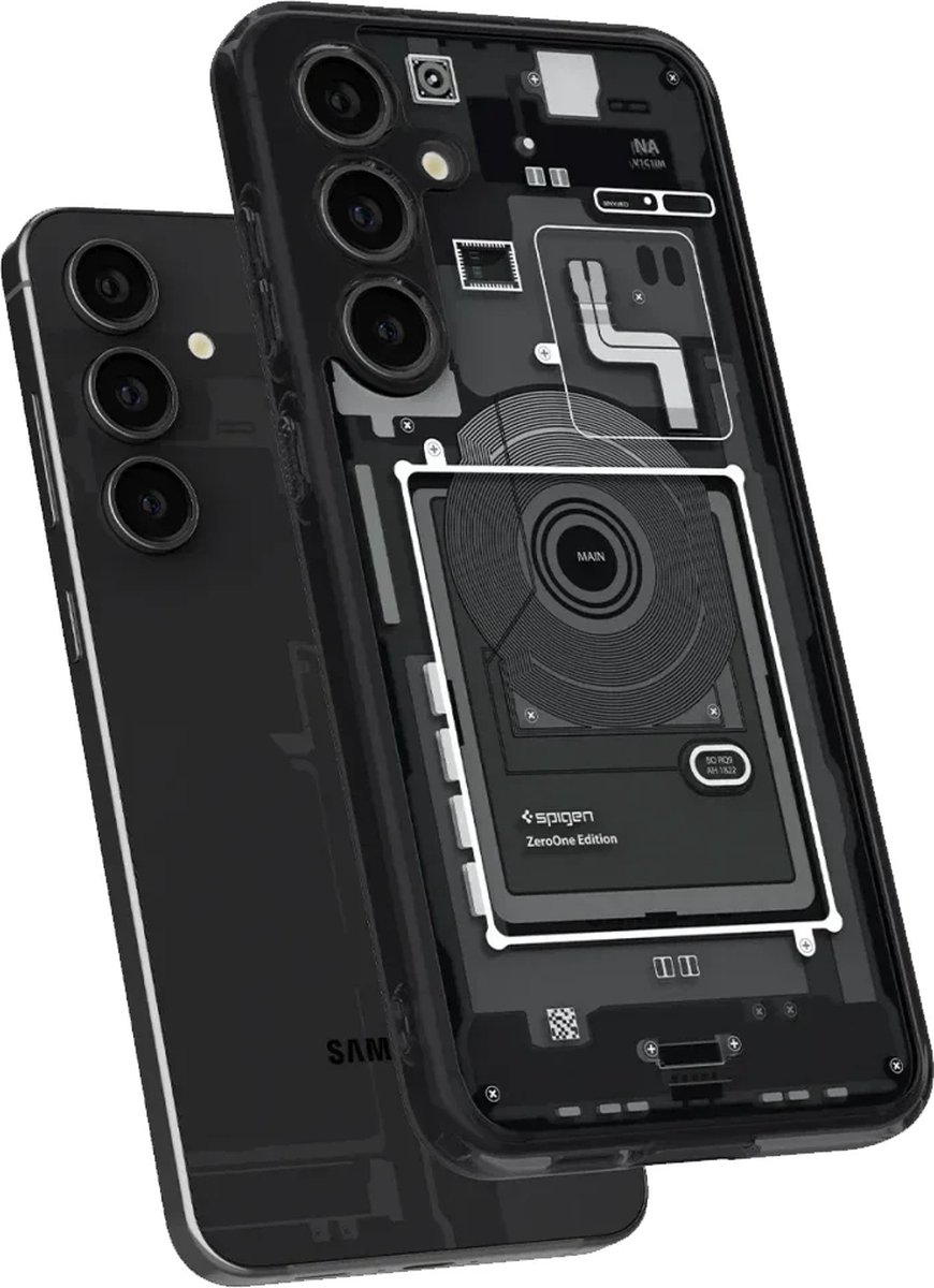 Spigen Geschikt Samsung Galaxy S24 FE 5G - Ultra Hybrid - Back Cover Hoesje - Zero One Zwart
