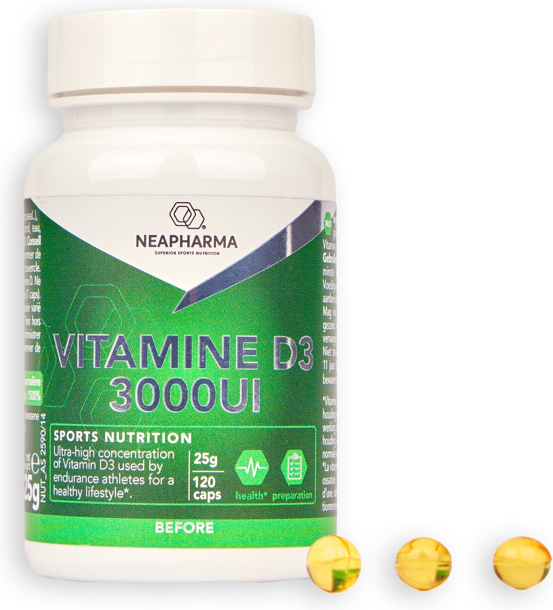 Goedkoopste Vitamine D3 3000iu pot - 120 bolletjes - vegan - makkelijk verteerbaar - sterke concentratie - best opneembare vorm