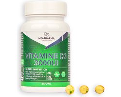 Vitamine D3 3000iu pot - 120 bolletjes - vegan - makkelijk verteerbaar - sterke concentratie - best opneembare vorm