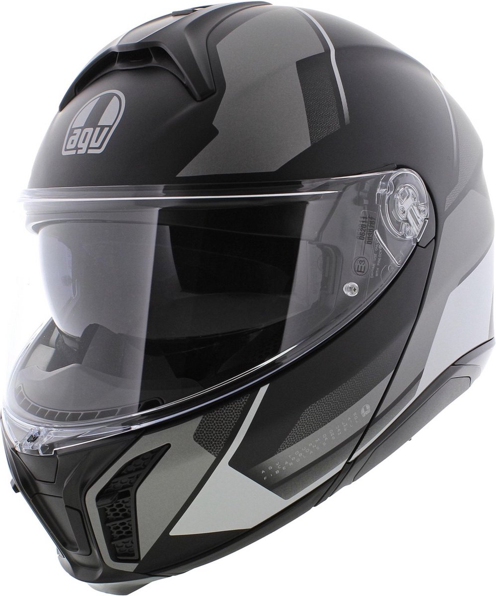 AGV Tourmodular Perception motorhelm mat zwart zilver systeemhelm XXL