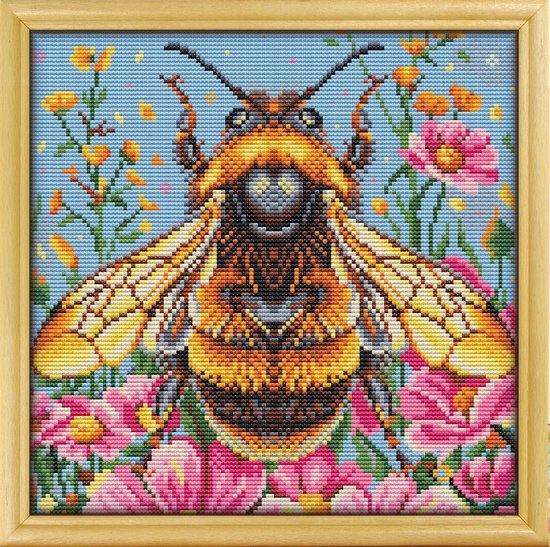Borduurpakket Awesome Pattern Studio - Bumblebee - Bij - Geschikt voor beginners/inclusief Nederlandse gebruiksaanwijzing