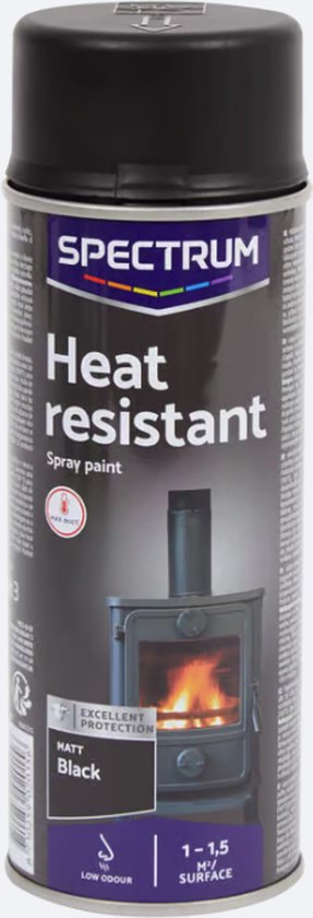 Spectrum hittebestendige spuitverf mat zwart - 400 ml - Hittebestendig tot maximaal 800°C