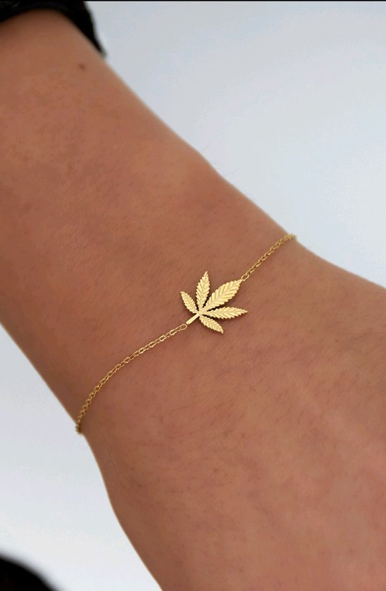 Canna bliss armband - Yehwang - Goud kleur - Stainless Steel - Verkleurd Niet - Waterproof - Bracelet