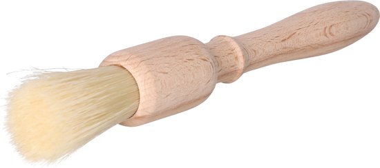 Bakkwast met houten handvat en crèmekleurige borstelharen.