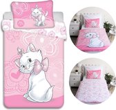 DISNEY Parure de lit Marie Cat Zipper, enfant, literie en coton 100x135 cm, Oeko-Tex