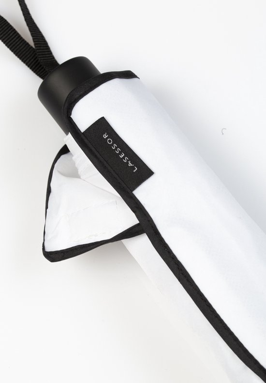 Lasessor - Mini - Parapluie - Voyage - Sac à main - Pliable - Manuel - Wit - 17cm