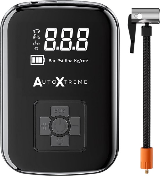 UGREEN Luchtpomp (0,2-10,3bar / 3-150psi) Elektrische Compressor Draagbare Fietspomp Mini Bandenpomp met Digitale LED Display LED Licht voor alle Fietsen Motorfietsen en Auto's