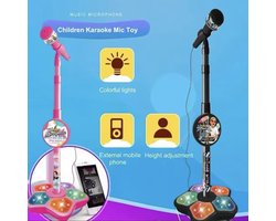 Kinder Microfoon - Roze - Speelgoed met geluid - kids star - Toekomstige artiest - Verjaardagcadeau kinderen - Brein training - Speelgoed microfoon met standaard - H4.5