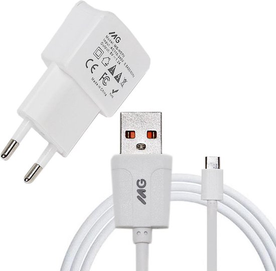2In1 - Plus Snoer - Adaptive Fast Charging Snellader Met Micro-USB Kabel Wit | bol.com