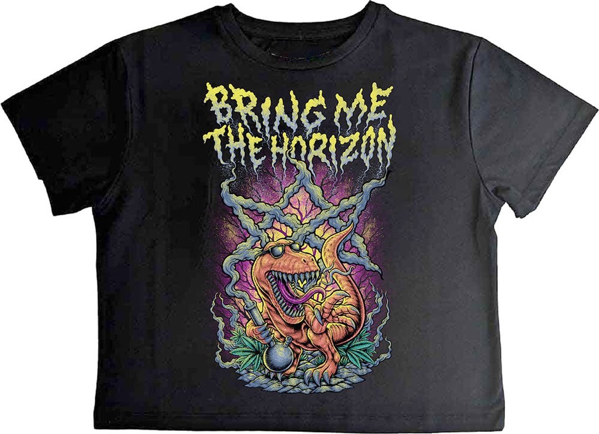 Bring Me The Horizon - Smoking Dinosaur Crop top - L - Zwart