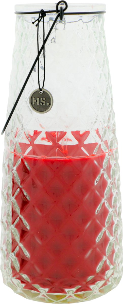 Home Society - Kaars - Vitra - Hangkaars - Rood - Kerst - 9.7x9.7x21.5 cm - 98 branduren