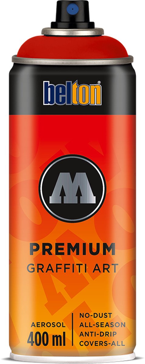 Molotow Belton Premium Signaal Rood - 400ml spuitverf met halfglans afwerking
