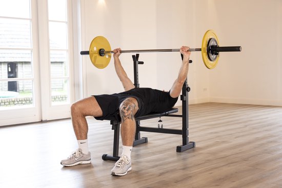 AJ-Sports Bench press - Halterbank - Fitnessbank - Bankdrukbank - Fitness bank - Bench - Fitness - Workout - Krachttraining - Exclusief stang en gewichten