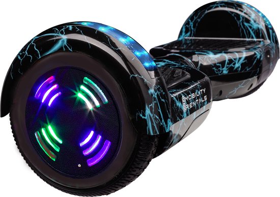 E-Mobility Rentals Hoverboard - Oxboard, 6.5'' wielen, Regular Lightning Blauw Junior, Standard Afstand