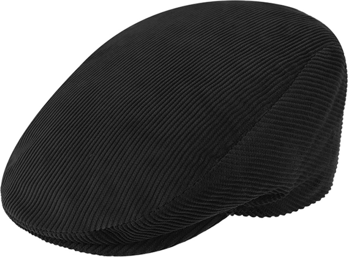 Flatcap met voering, Flatcap Fiebig Corduroy zwart maat 62