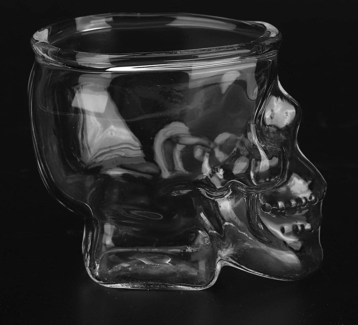 3Pcs schedel gezicht Shot glazen, 2.5oz zware basis whiskey Shot glas duidelijk drinken glas set voor whisky, cocktail, bier