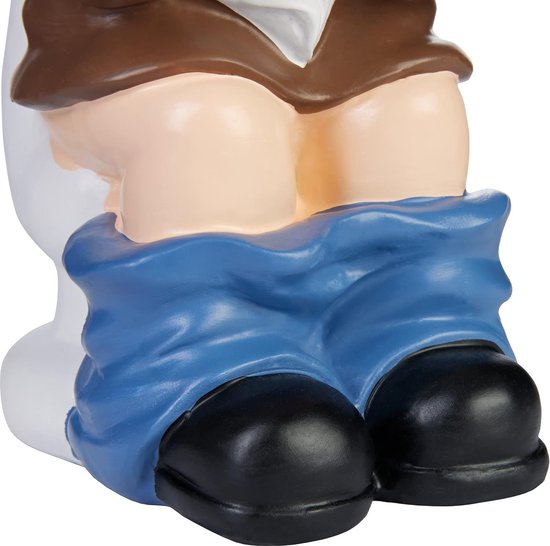 Equivera Nain de jardin - Nain de jardin avec majeur - Doigt d'honneur - Nain de jardin amusant - Figurine de jardin amusante - Décoration de jardin - Astuce cadeau !