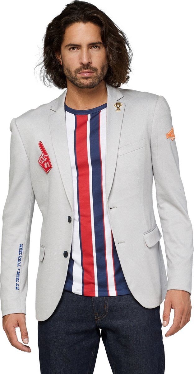 OppoSuits Deluxe Supportswear - Sports Jersey - Heren Blazer - Sport - Soft Grey - Maat EU 52