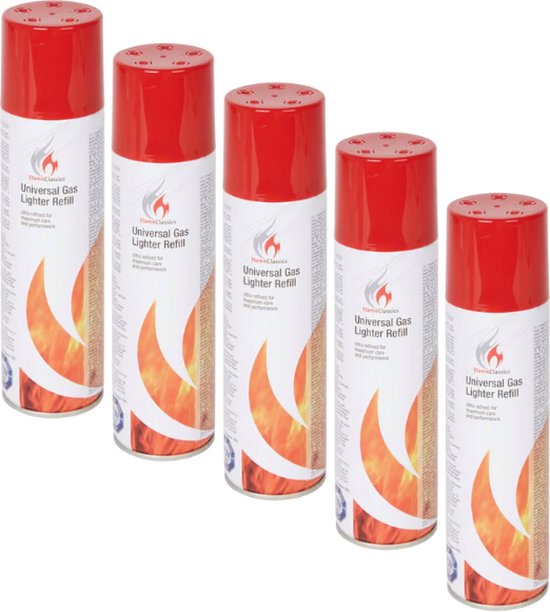 Flame Classics - Aanstekergas Navulling - butaan gasfles voor het vullen van aanstekers - 5 x 250ml van Flame Classics — afbeelding 2