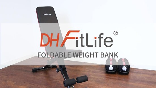 DH FitLife Banc de musculation pliable et réglable, banc incliné et banc plat pour développé couché, appareil d'entraînement du dos et des abdominaux, banc d'entraînement, banc de fitness, multifonctionnel pour le fitness et la musculation