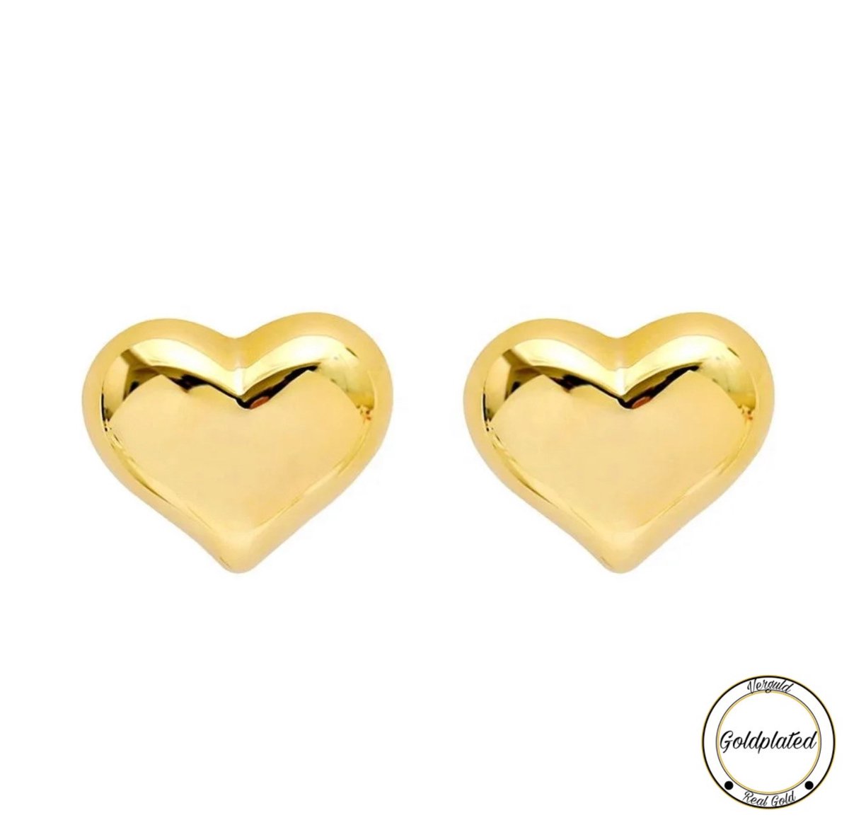 Hartjes Oorbel Goudkleurig | Hartjes Oorbel | 14K Goldplated | Dames Oorbellen | 14 Karaat Verguld | Vrouwen Oorbellen | Dames Sieraden | Cadeau | Verjaardag Cadeau | Cadeau Voor Haar| Leuke Oorbellen | Moederdag Cadeautje