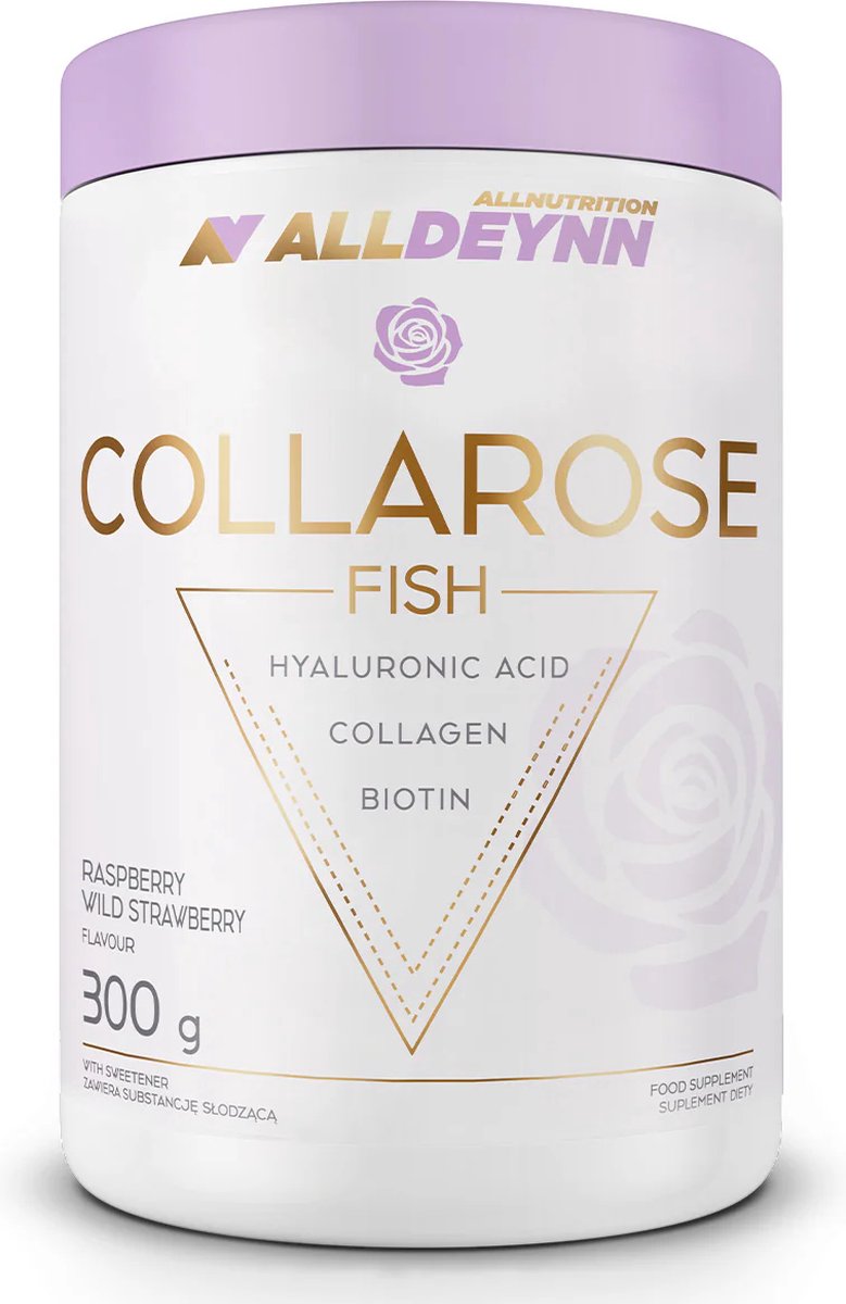 Goedkoopste Alldeynn | Collarose | Vis collageen | Natural | 300gr 50 servings | Hyaluronzuur | Biotin | Vrouwen | Supplement | Nutriworld