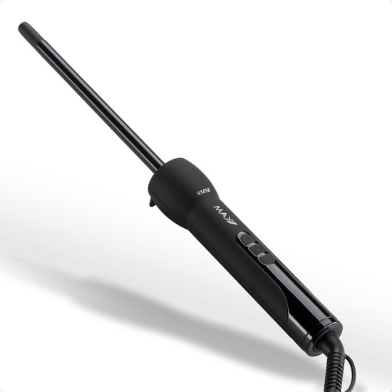 Max Pro Twist 9mm Krultang - Voor Kort en Lang Haar - Curling wand - Zonder Klem - Curler - Met Handschoen - Krultangen