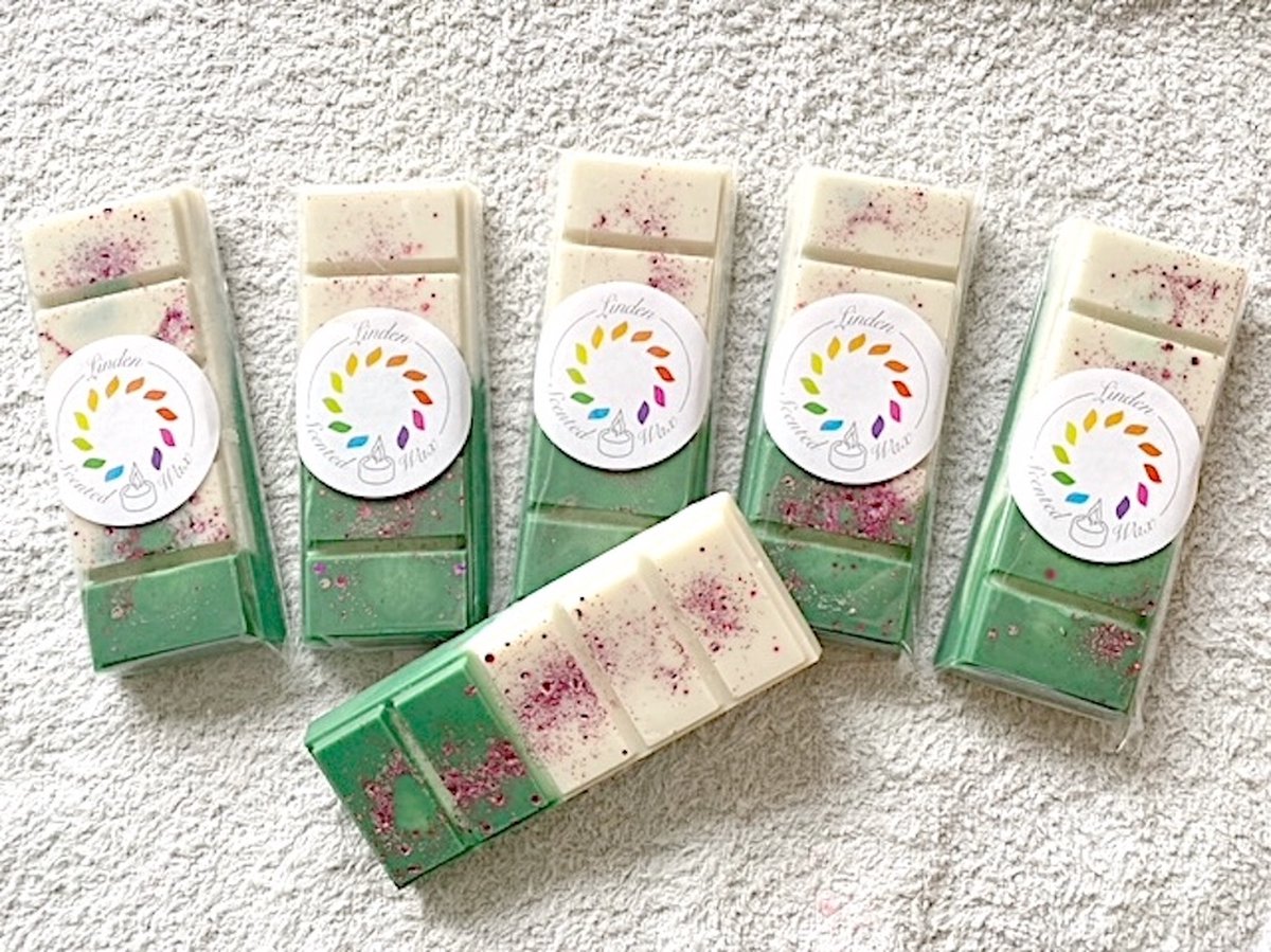 Waxmelts TINSEL IN A TWIST waxmelt KERST kerstmis geur - Linden - handgemaakt - 100% sojaw