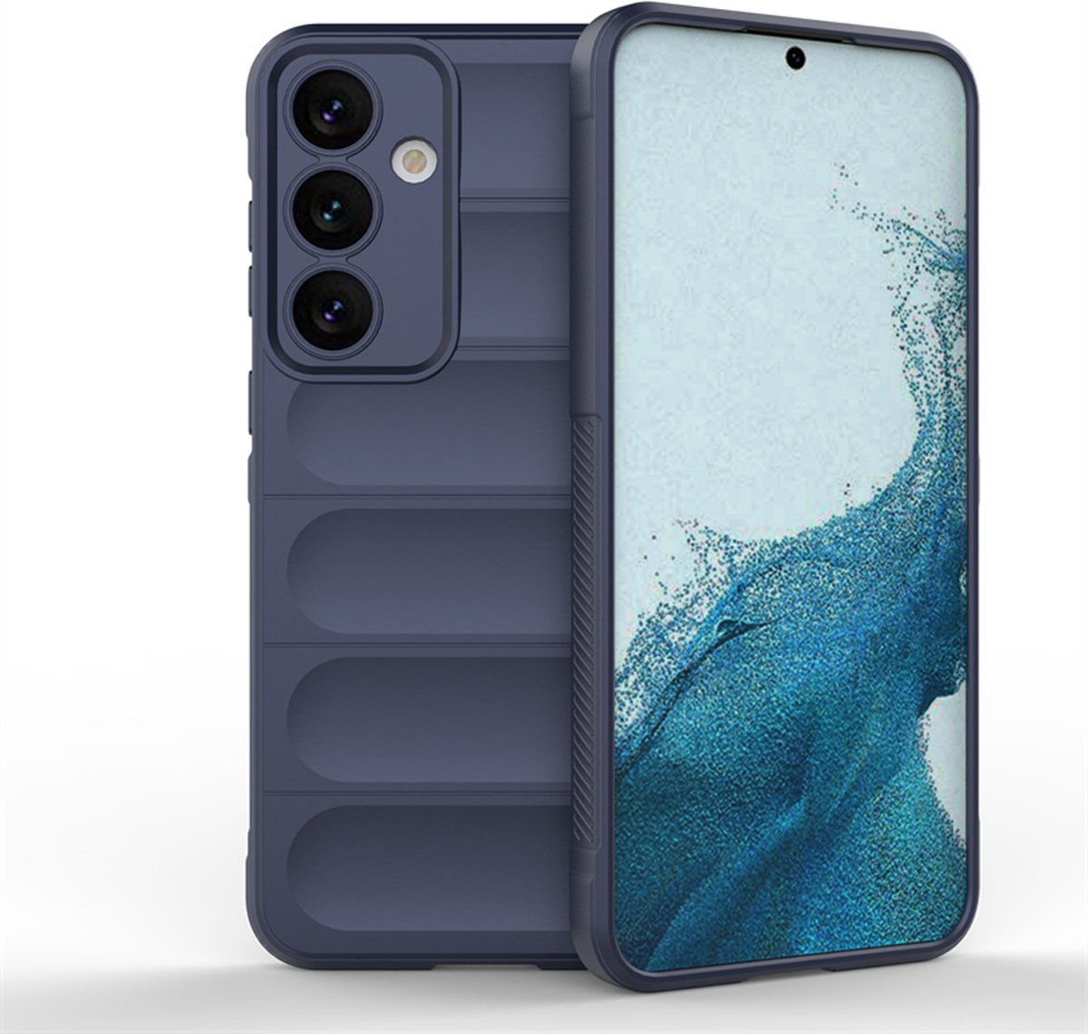 MobyDefend Hoesje - Geschikt voor Samsung Galaxy S24 Plus - TPU Gripcase - Blauw