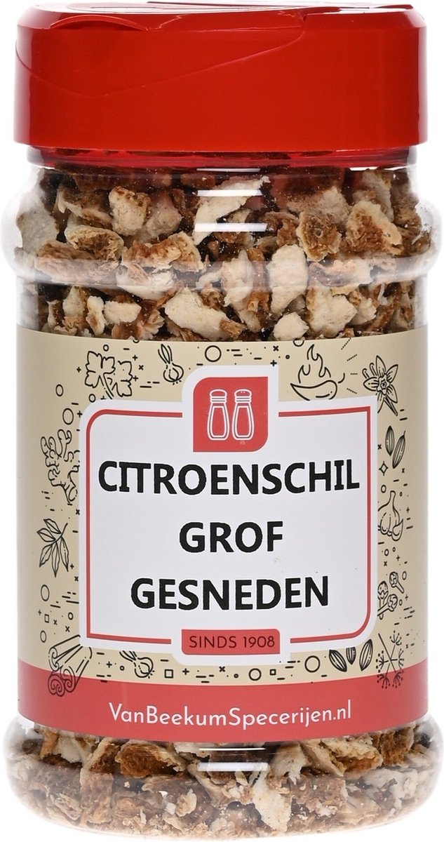 Goedkoopste Van Beekum Specerijen - Citroenschil Grof Gesneden - Strooibus 100 Gram