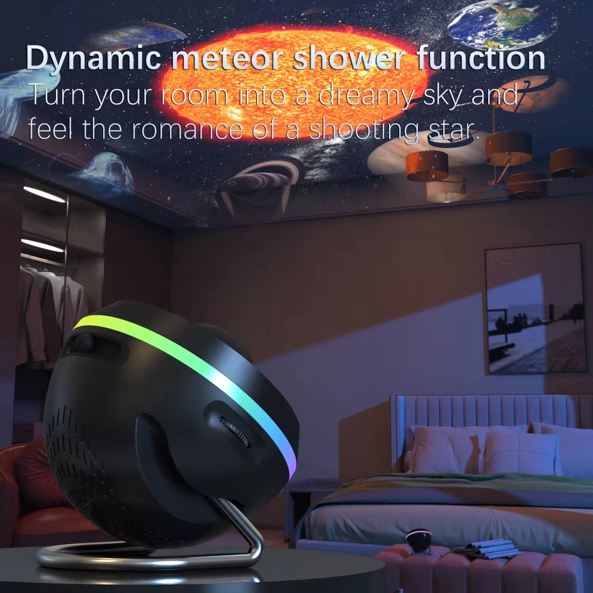 Sterrenhemel Projector met Meteor Effect – Sterren Projector – Galaxy Projector – Planetarium – Zonnestelsel – RGB Verlichting – Projector – foto 3