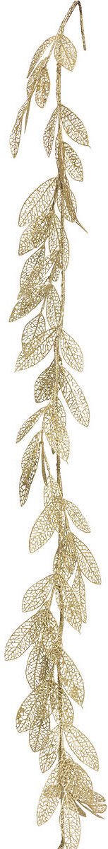 Guirlande van gouden bladeren met glitters, 180 cm